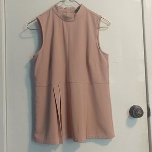 Nude Short Sleeve Blouse - Ann Taylor XS